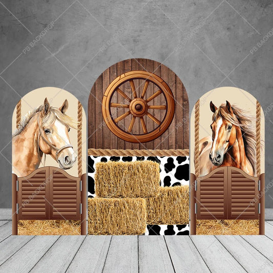 Cowboy Horse Birthday Party Arch Backdrop