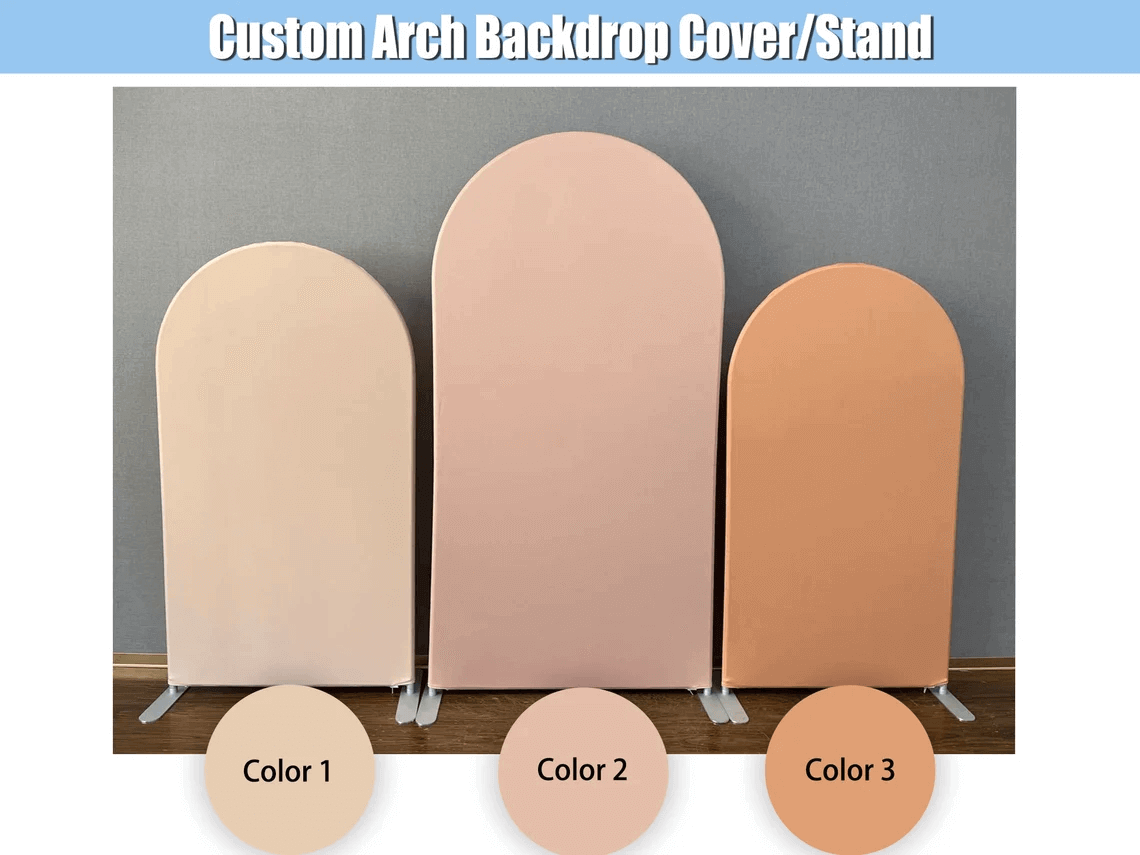 Cream Nude Arch Backdrop Stand Frame Double-sided Fabric Cover Custom Arched Wall for Birthday Party Wedding