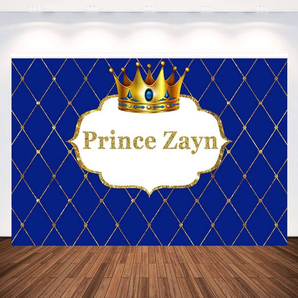 Crown Royal Blue Prince Photography Background For Photo Studio Baby Shower Birthday Party Backdrop