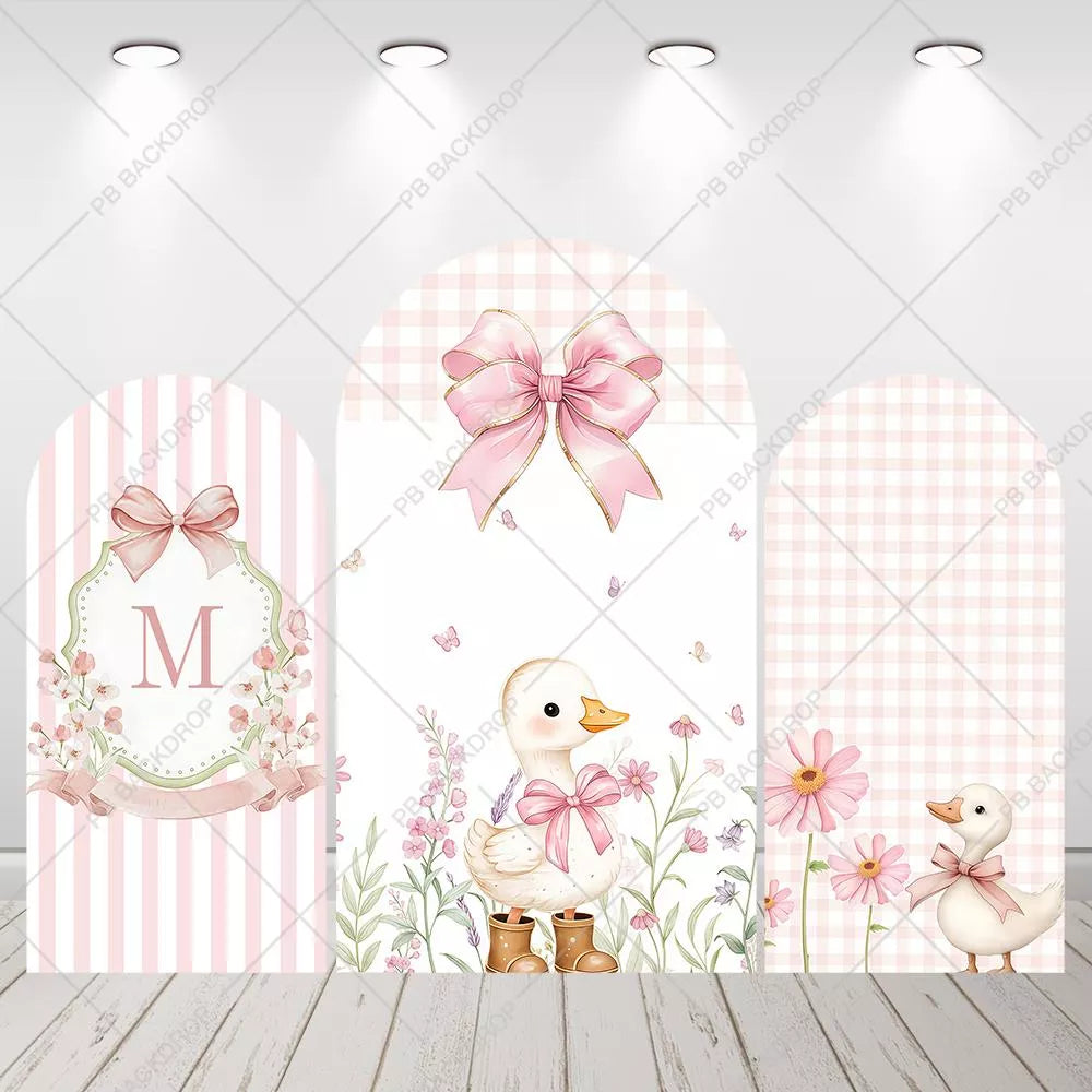 Custom Initial Pink Duck Arch Backdrop Baby Shower 1st Birthday Party Decor