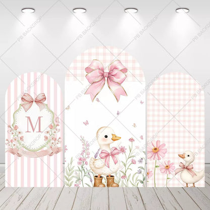 Custom Initial Pink Duck Arch Backdrop Baby Shower 1st Birthday Party Decor