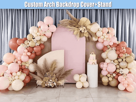 Изготовленная на заказ рамка-подставка для фона в виде розовой арки телесного цвета и двухсторонняя ткань для вечеринки