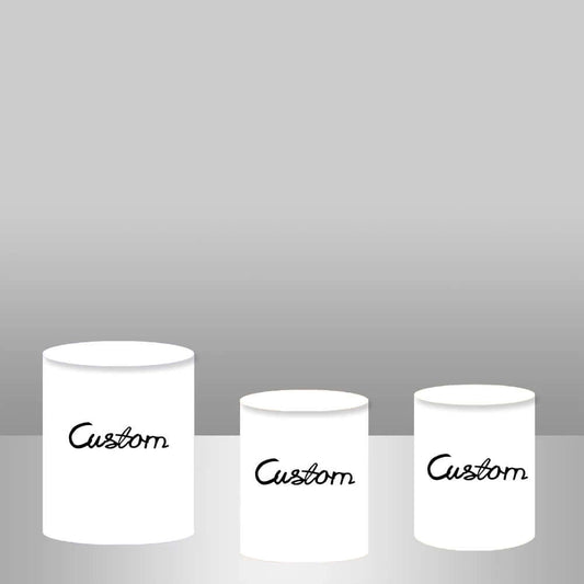 Cenário de festa personalizado com 3 capas de pedestal