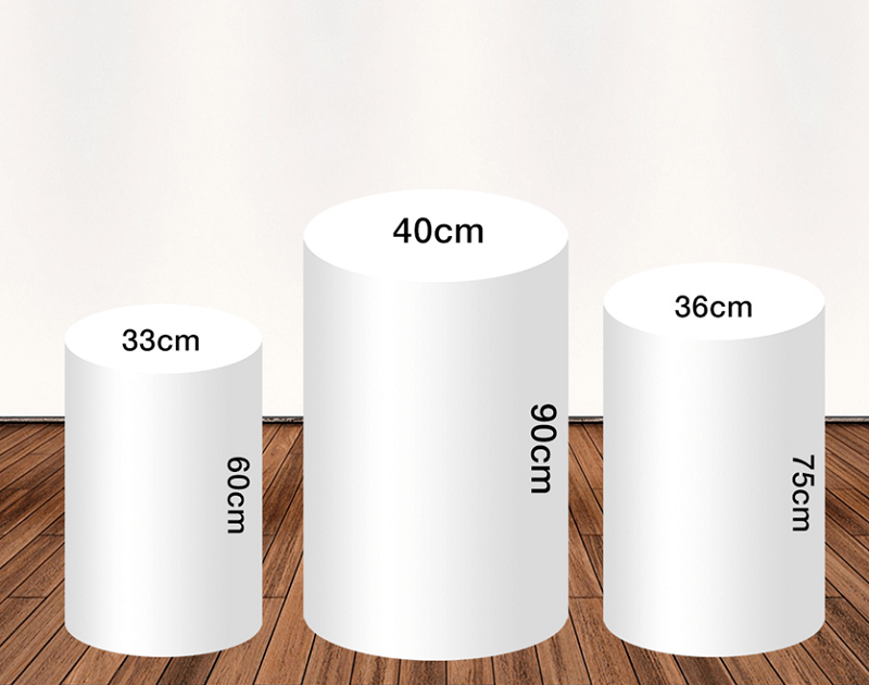 Winter Snow Christmas Day Round Backdrop Cylinder Covers Party