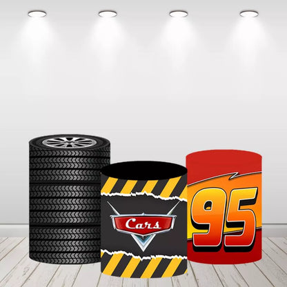 Disney Cars Round Backdrop Lightning McQueen Birthday Party Decor