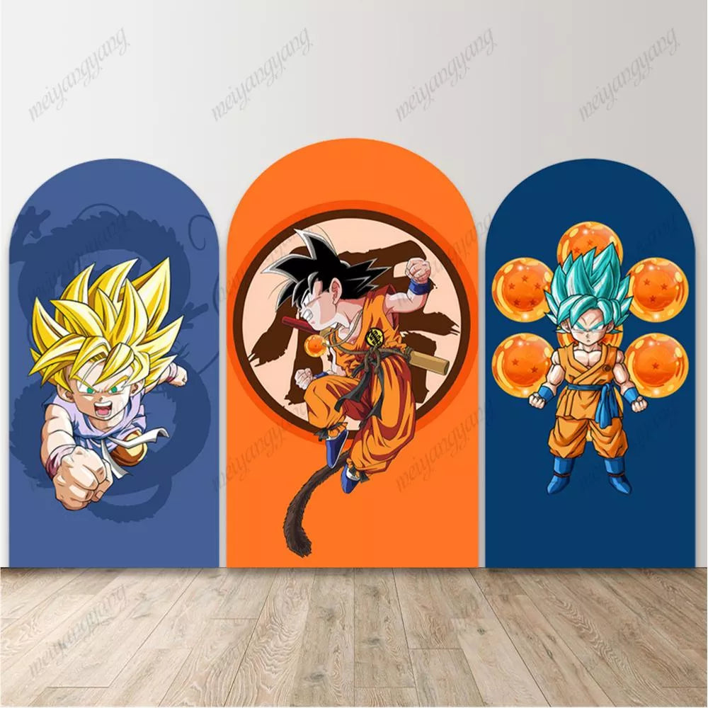 Dragon Ball Arch Backdrop Goku Anime Kids Teens Birthday Party Photo Background