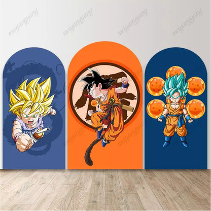 Dragon Ball Arch Backdrop Goku Anime Kids Teens Birthday Party Photo Background