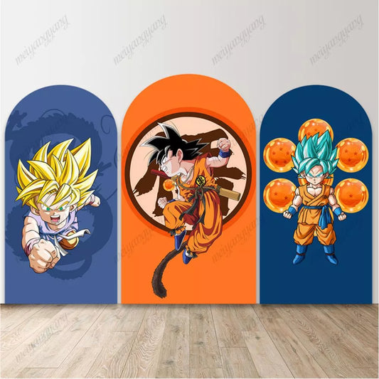 Dragon Ball Arch Backdrop Goku Anime Kids Teens Birthday Party Photo Background