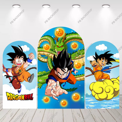 Dragon Ball Z Arch Backdrop Kids Anime Birthday Party Decor