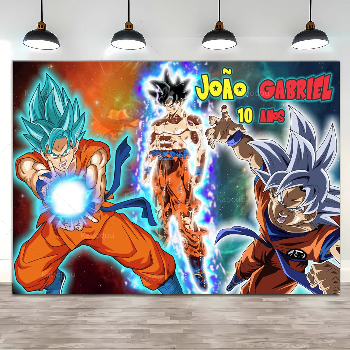 Dragon Ball Z Boys Birthday Backdrop Super Saiyan Blue Goku Vegeta Background