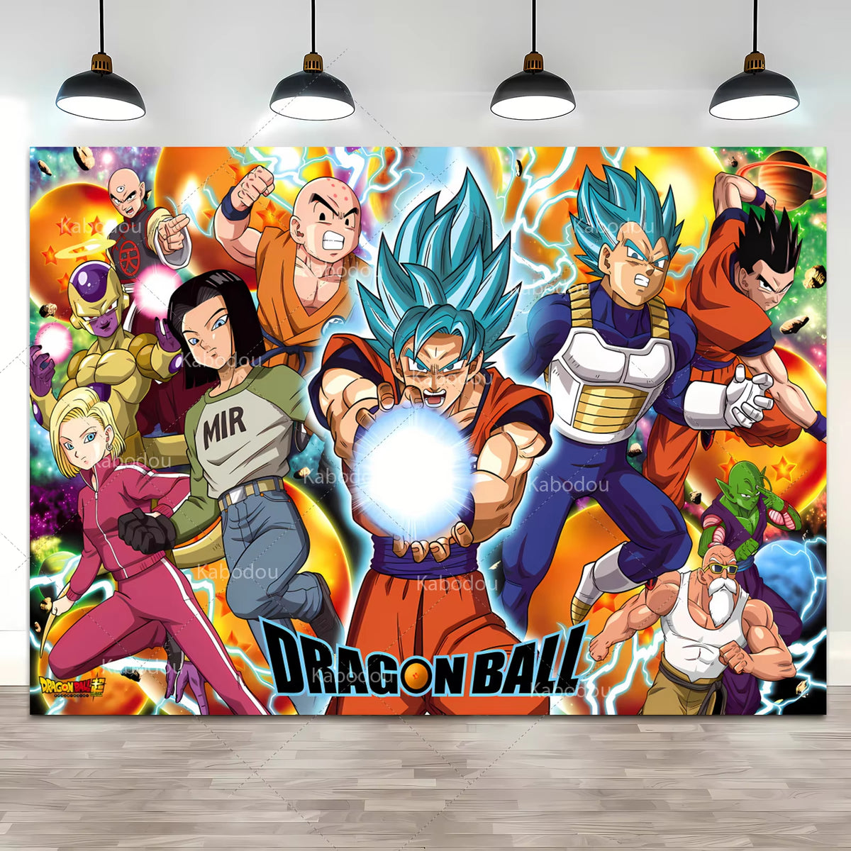 Dragon Ball Z Photo Booth Backdrop Super Saiyan Blue Goku Vegeta Background