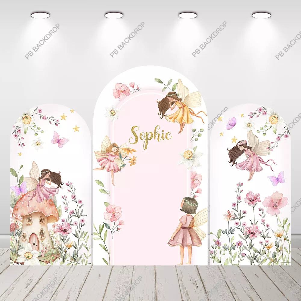 Fairy Garden Arch Backdrop Girl Birthday Baby Shower Decor