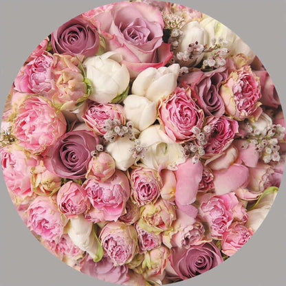 Floral Flower Round Backdrop Cylinder Cover For Bridal Baby Shower Party