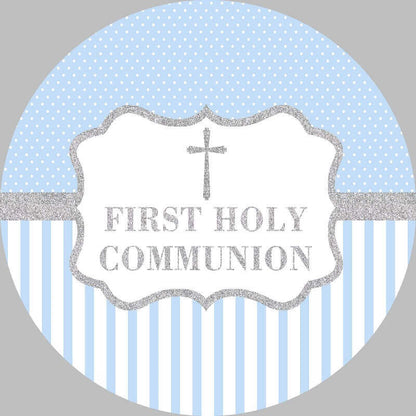 Dio benedica la prima comunione, il battesimo, la croce d'argento, sfondo rotondo, sfondo per feste