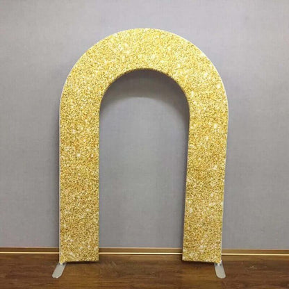 Gold Glitter Open Space Arch Cover And Metal Stand For Party Decor Backdrop
