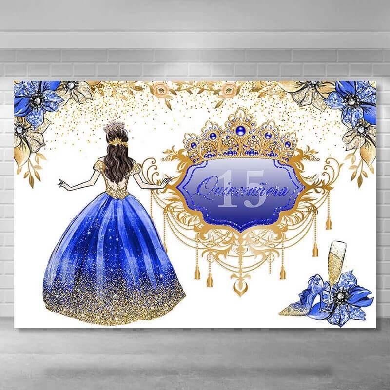 Quinceanera Princess Backdrop Gold Glitter Sweet 15th Girl Birthday Cake Table Party Decoration Props Customize Background - 53ft(15090cm) / Thin Quinceanera Princess Backdrop Gold Glitter Sweet 15th Girl Birthday Cake Table Party Decoration Props Customize Background - 53ft(15090cm) / Thin