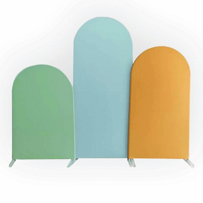Solid Color Arched Backdrop Covers Green Yellow Blue Fabric Double-sided Party Arch Stand Birthday Wedding Photo Studio Banner