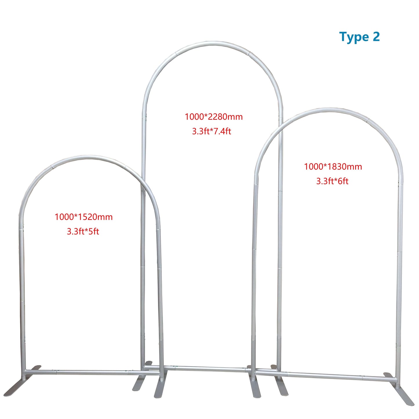 Chiara Arch Stand Rammer 5X7Ft Åpne 3X4Ft 4X7Ft 3.3X5Ft+3.3X7.4Ft+3.3X6Ft Stands Party Bakteppe