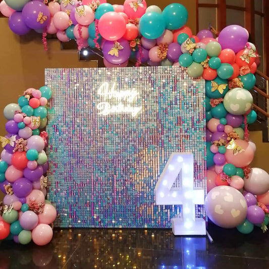 Szivárvány szögletes flitteres csillogó falpanelek party dekorációhoz Születésnapi Leány esküvőkhöz