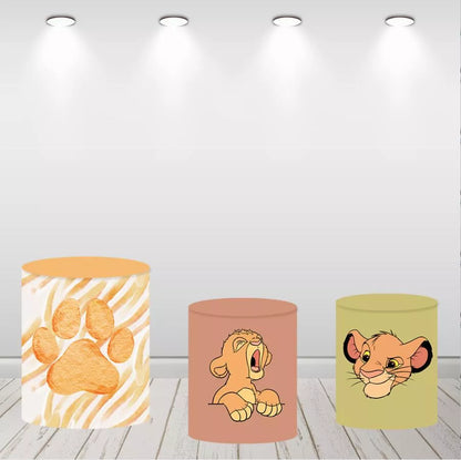Hakuna Matata Baby Simba Round Backdrop Lion King Baby Shower Birthday Decor