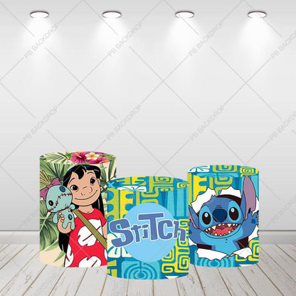 Lilo & Stitch Baby Shower Kružna pozadina Okrugla pozadina za dječju rođendansku zabavu