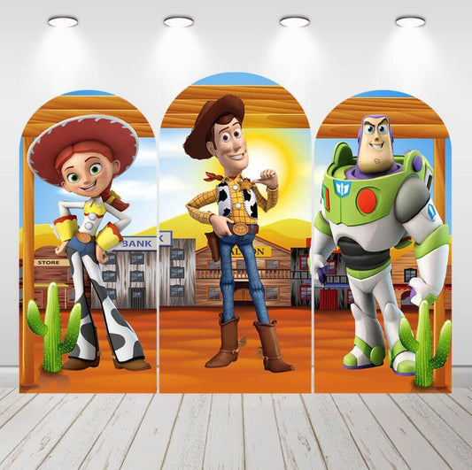 Toy Story Boys Születésnapi Party Arch Backdrop Baby Shower Chiara íves háttér