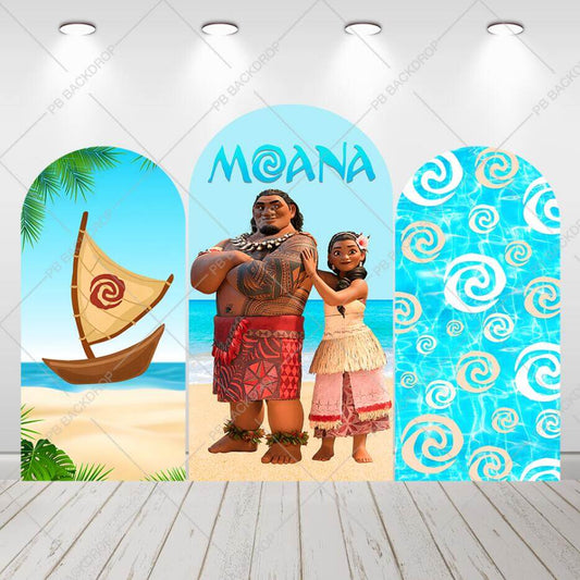 Moana Birthday Party Arch Backdrop Baby Shower Chiara Wall Arched Background