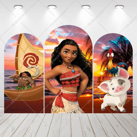 Moana Sunset Arch Backdrop Baby Shower Birthday Chiara Wall Arched Background
