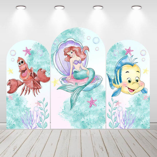 Mermaid Girls Birthday Party Arch Backdrop Cover Chiara Background