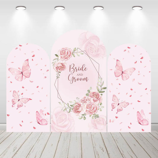 Rózsaszín pillangós íves hátterek lányok születésnapja menyasszonyi zuhany Esküvő Chiara ív háttér