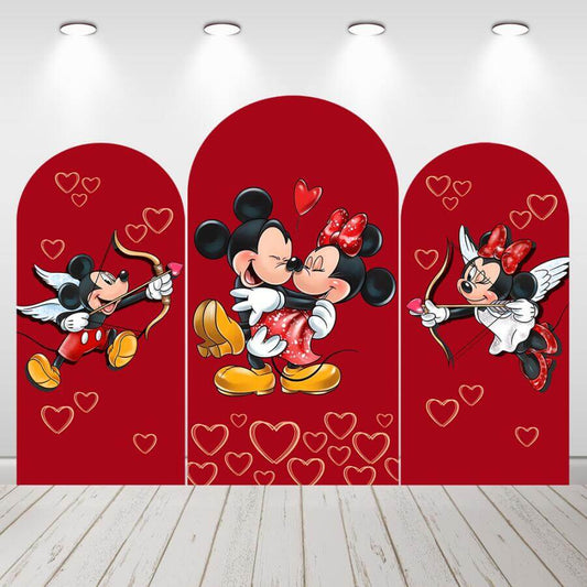 Red Mouse Girls Birthday Baby Shower Arch Backdrop Cover Wedding Decor