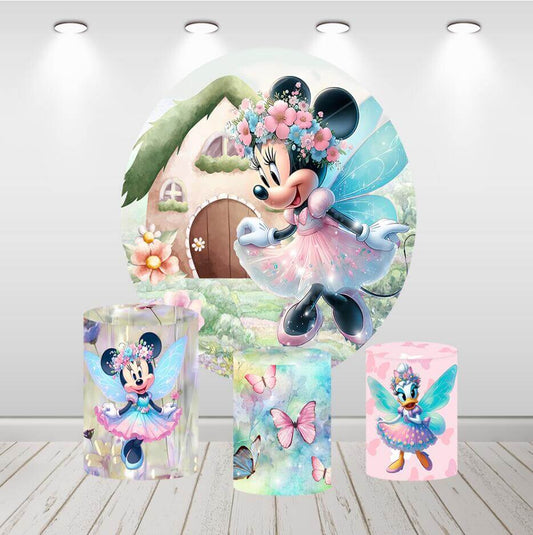 Mouse Fairy Girls Birthday Party Round Circle Background Plinth CoversHome, Furniture & DIY, Celebrations & Occasions, Party Supplies!