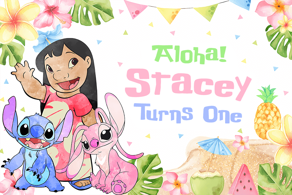 Lilo & Stitch Aloha Birthday Party Backdrop Baby Shower Photography Backdrop