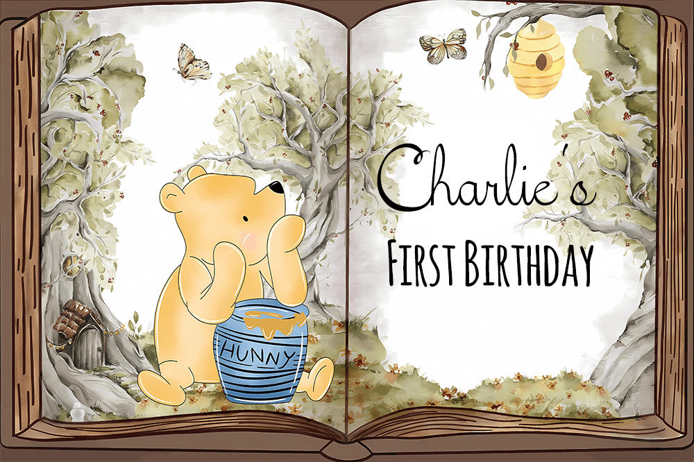 Книга сказок Винни Baby Shower фон для фотосъемки на день рождения