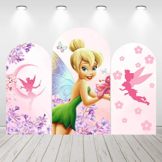 Tinkerbell Arch Backdrop Fairy Girl Birthday Party Photo Background