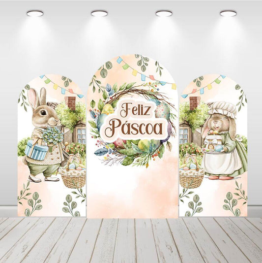 Rabbit Birthday Party Arch Backdrop Baby Shower Chiara Wall Arched Background