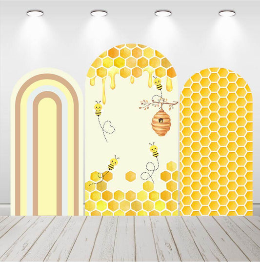Honey Bee Baby Douche Kids Verjaardagsfeestje Chiara Arch Achtergrond Cover