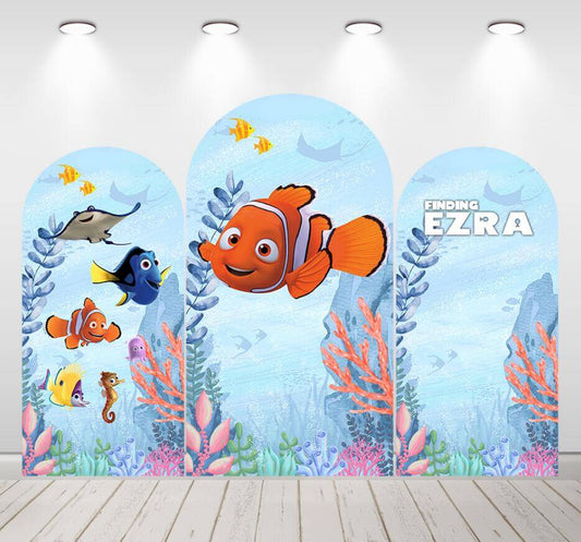 Trouver Nemo enfants fête d'anniversaire arc toile de fond Chiara mur fond