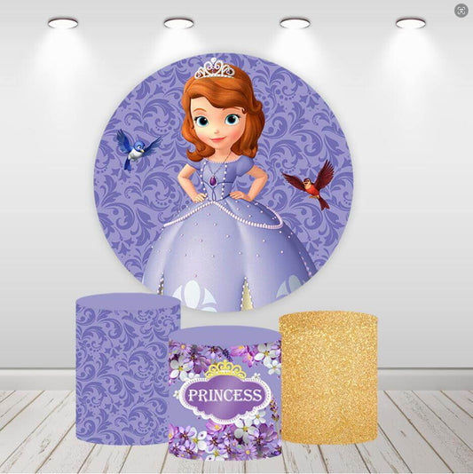 Princezna Sophia Girls Birthday Party Baby Shower Kulatý kruh pozadí
