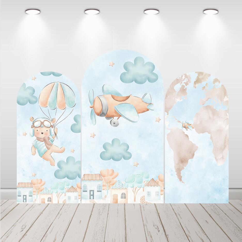 Bear Pilot Baby Shower Chiara Arch Backdrop Cover