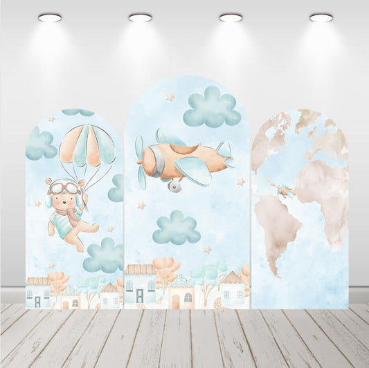 Bear Pilot Baby Shower Chiara Arch Backdrop Cover