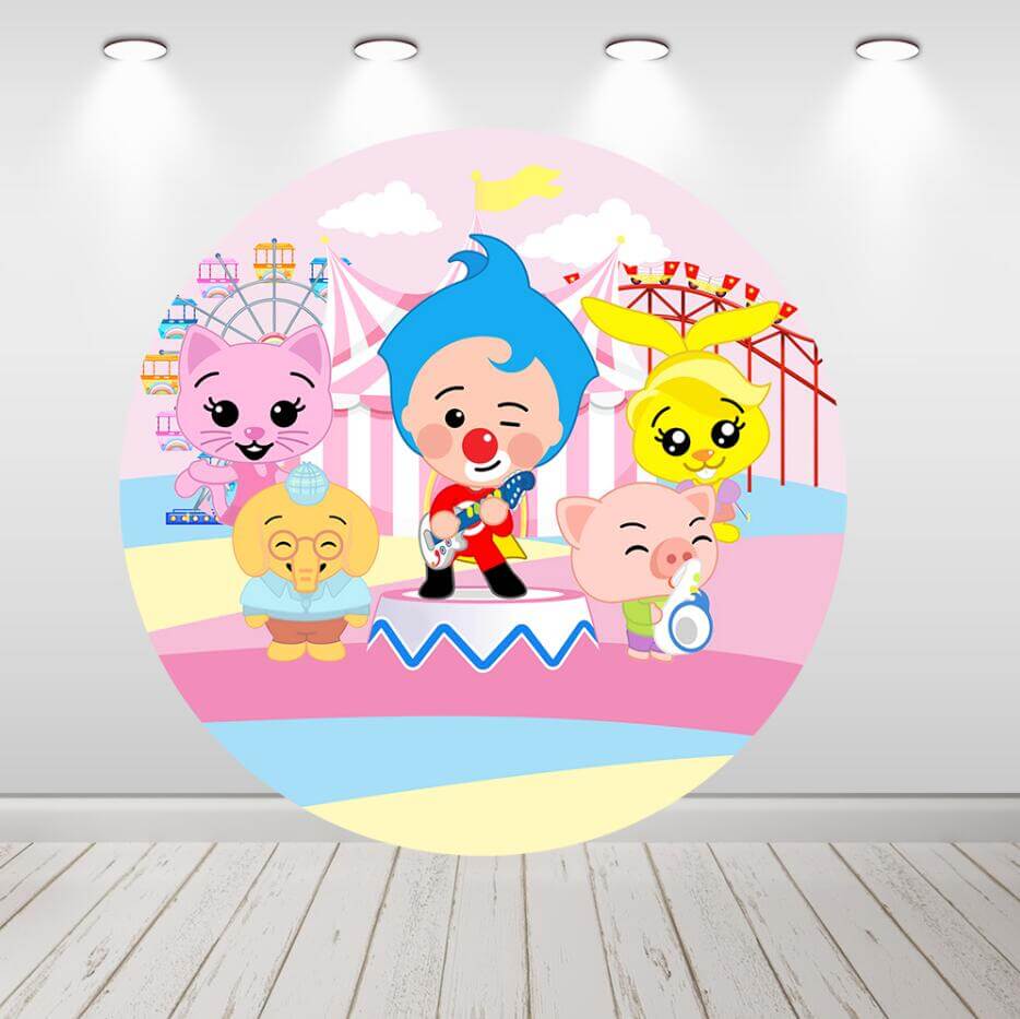 Plim Plim Pink Circus Kindergeburtstagsparty, runder Kreis-Hintergrund