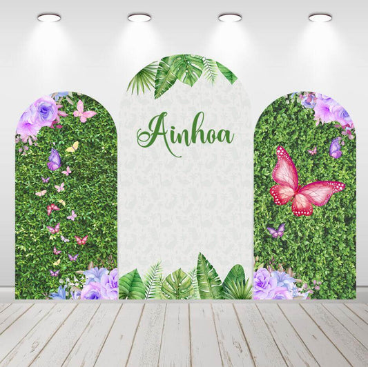 Grass Butterfly Wedding Birthday Party Decor Arch Backdrop Combination