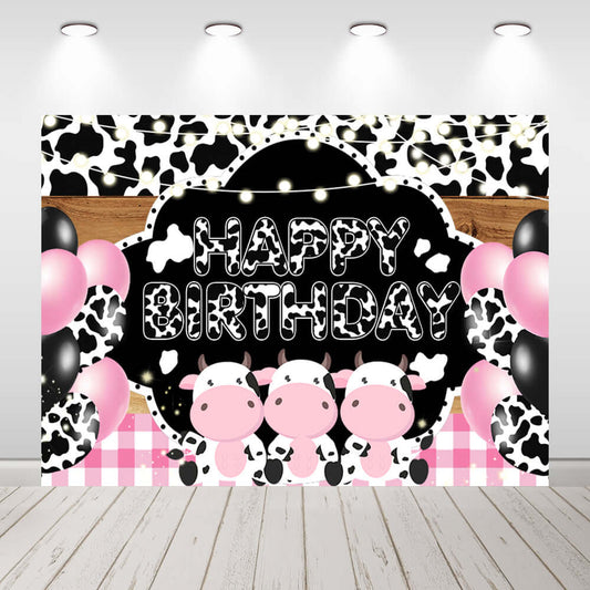 Cow Photo Background Kids Birthday Baby Shower Backdrop Photo Booth Prop