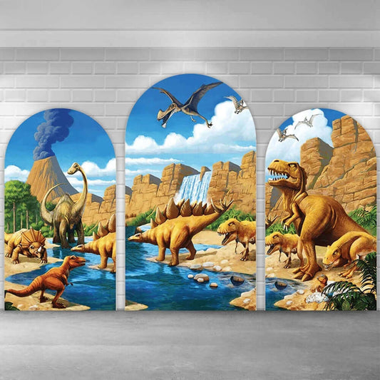 Арочные фоны с динозаврами для мальчиков на день рождения, Парк Юрского периода, детский душ, фотографии, фон для новорожденных