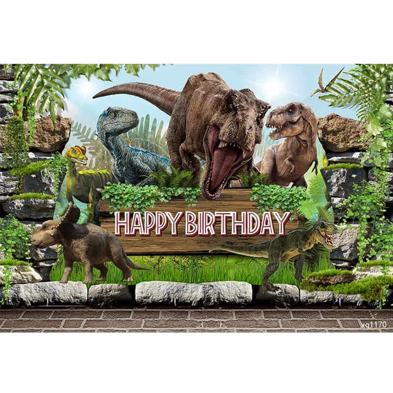 Jurassic World Park -valokuvauksen tausta Dinosaur-lasten syntymäpäiväjuhlat Baby Shower -tausta
