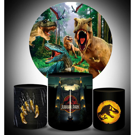 Jurassic World Round Photo Background Dinosaur Birthday Decor