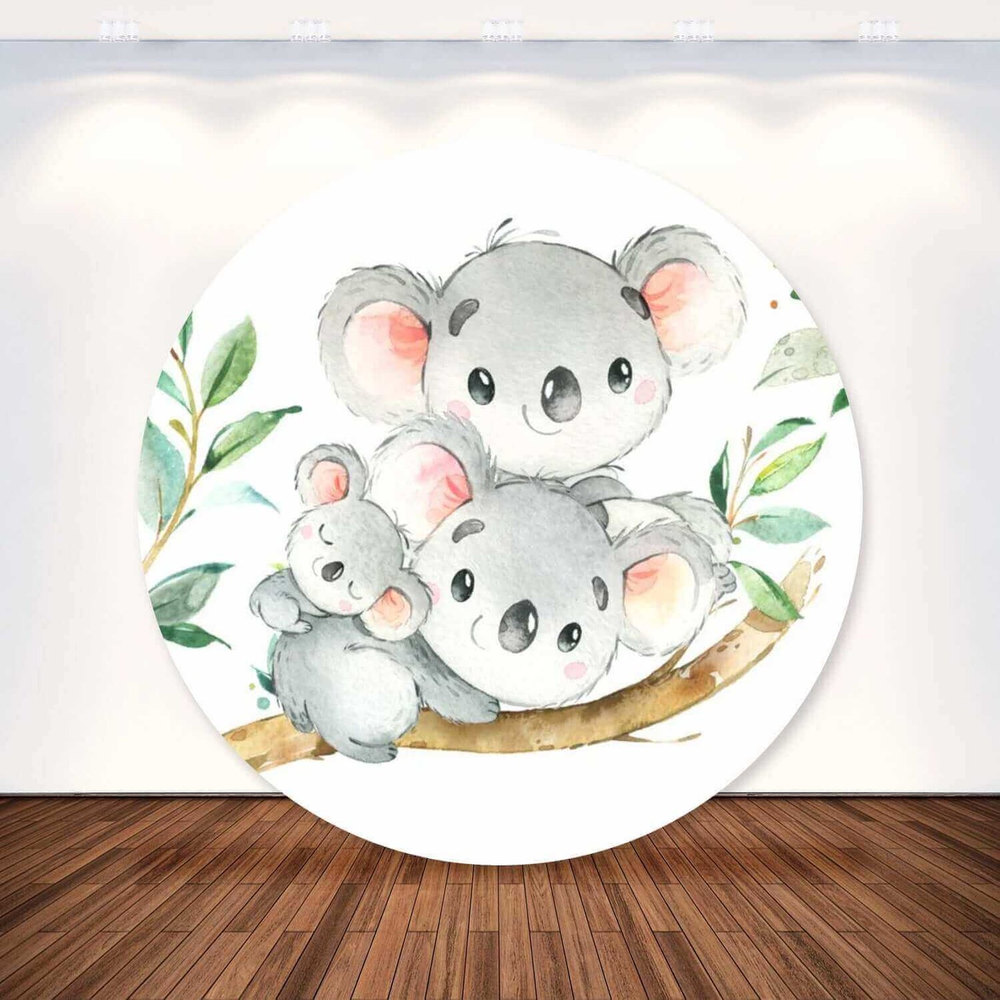 Koala Round Backdrop Cover for Kids Birthday Party and Baby Shower