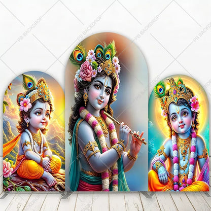 Krishna Janmashtami Spiritual Event Backdrop