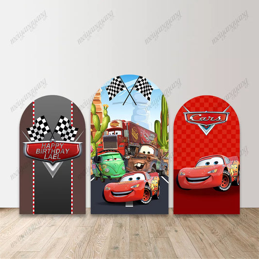 Lightning McQueen Kids Race Car Arch Backdrop Birthday Decor